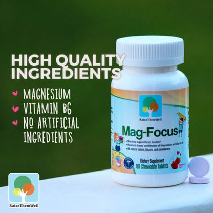 Tabletas Masticables De Magnesio Con Sabor A Fresa Natural Para Niños 90 Unidades