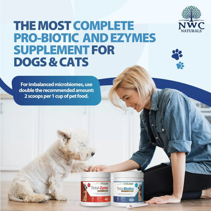 Paquete Doble Probióticos Enzimas Digestivas Perros Gatos NWC Naturals Salud Intestinal
