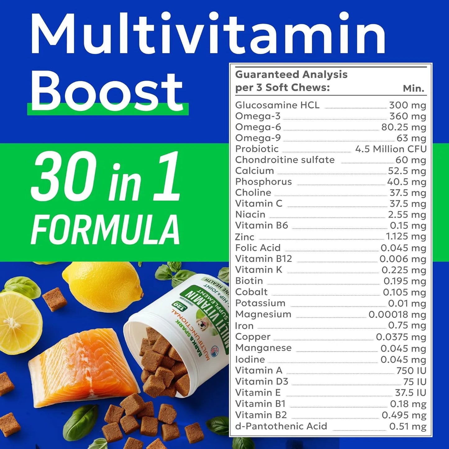 Golosinas Masticables Multivitamínicas Para Perros Con Glucosamina Condroitina Y Omega