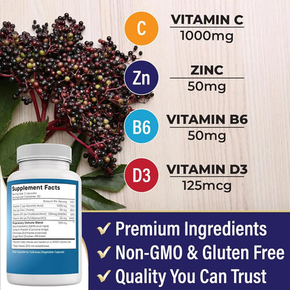 Suplemento Inmunologico 8 En 1 Con Equinacea Vitamina C Zinc Y Sauco Potente Formula Para Defensas