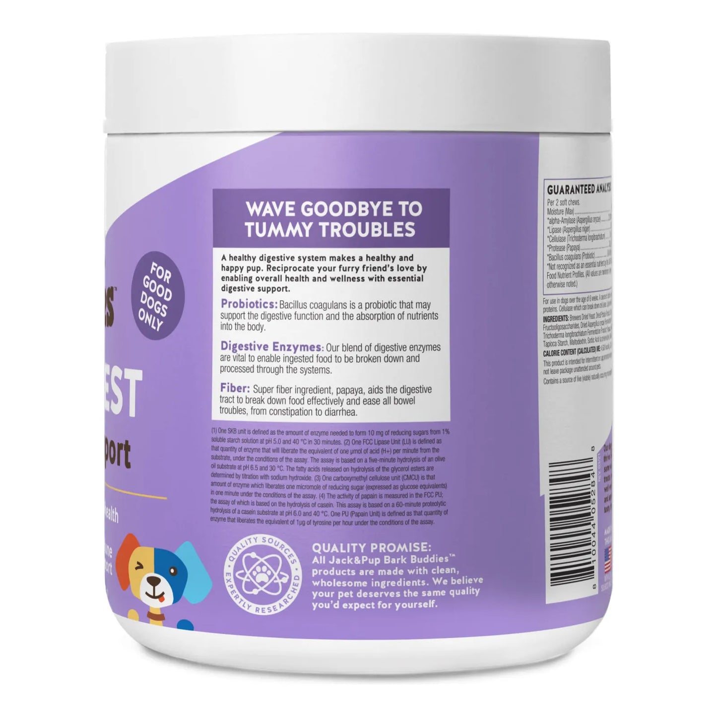 Masticables Probióticos Jack&Pup Pro-Digest Para Perros Hasta 40 Lb Salud Intestinal