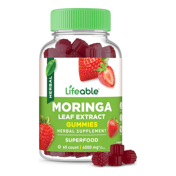 Gomitas De Moringa 4000 Mg Sabor Fresa Antioxidante Refuerza Inmunidad Vegano