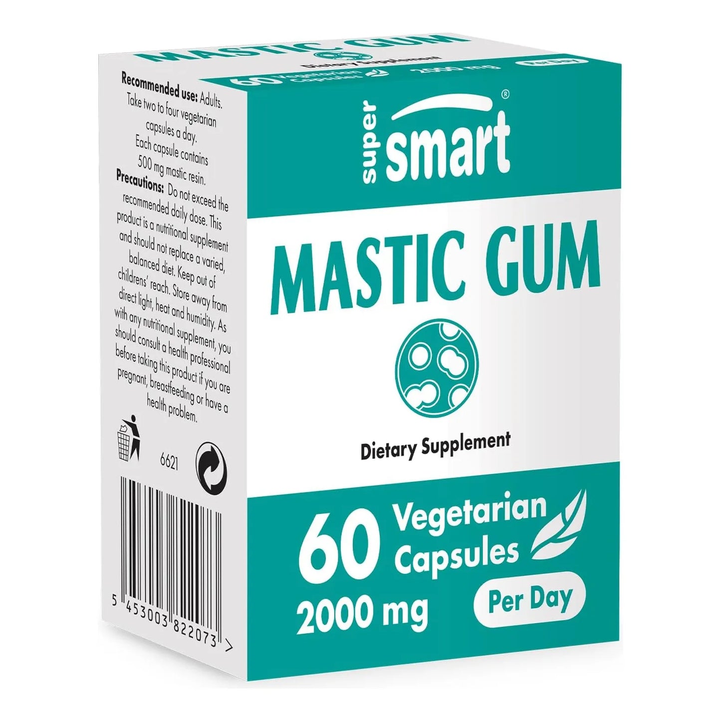 Extracto Natural De Árbol De Masilla 2000 Mg Diaria Para Salud Intestinal Supersmart 60 Cápsulas