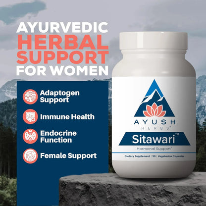 Ayush Herbs Sitawari Equilibrio Hormonal Salud Reproductiva 90 Capsulas