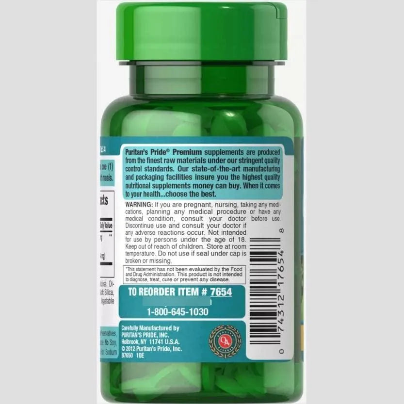 Extracto De Ginkgo Biloba Estandarizado 60 Mg 120 Tabletas Puritan's Pride