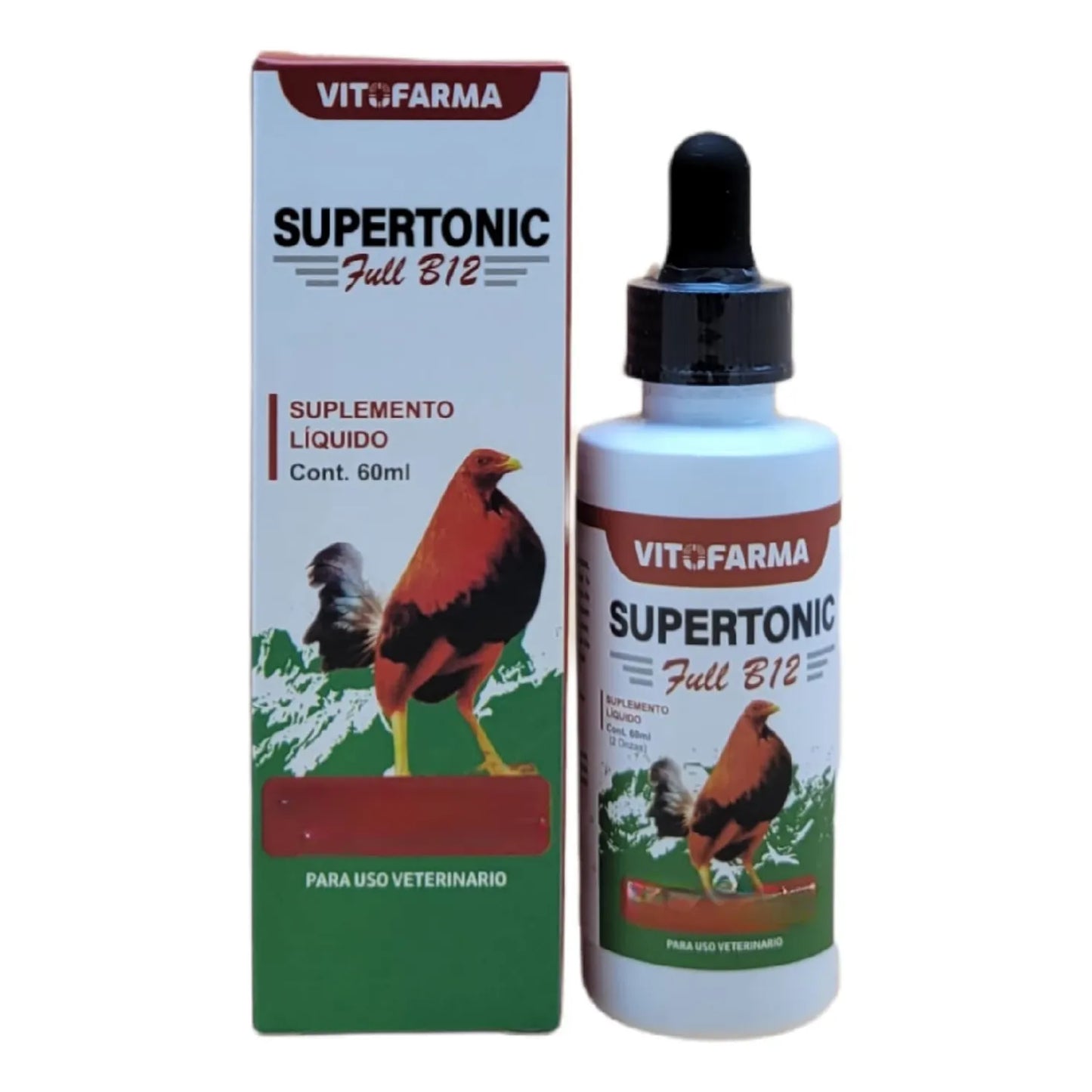 Potenciador Multivitamínico Líquido B12 Para Gallo 60 Ml Mejora Rendimiento y Salud