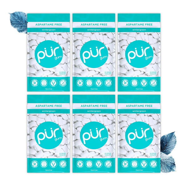 Chicles Pur Menta Fresca 100 Xilitol Sin Azucar Veganos Pack X6 Unidades