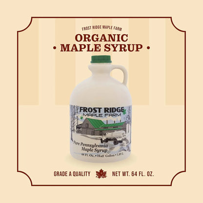 Jarabe De Arce Orgánico Grado A Oscuro Robust Frost Ridge Maple Farm Medio Galón
