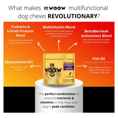 Multivitaminas Para Perros Salud Articular Piel Brillante Defensas Fuertes 90 Masticables