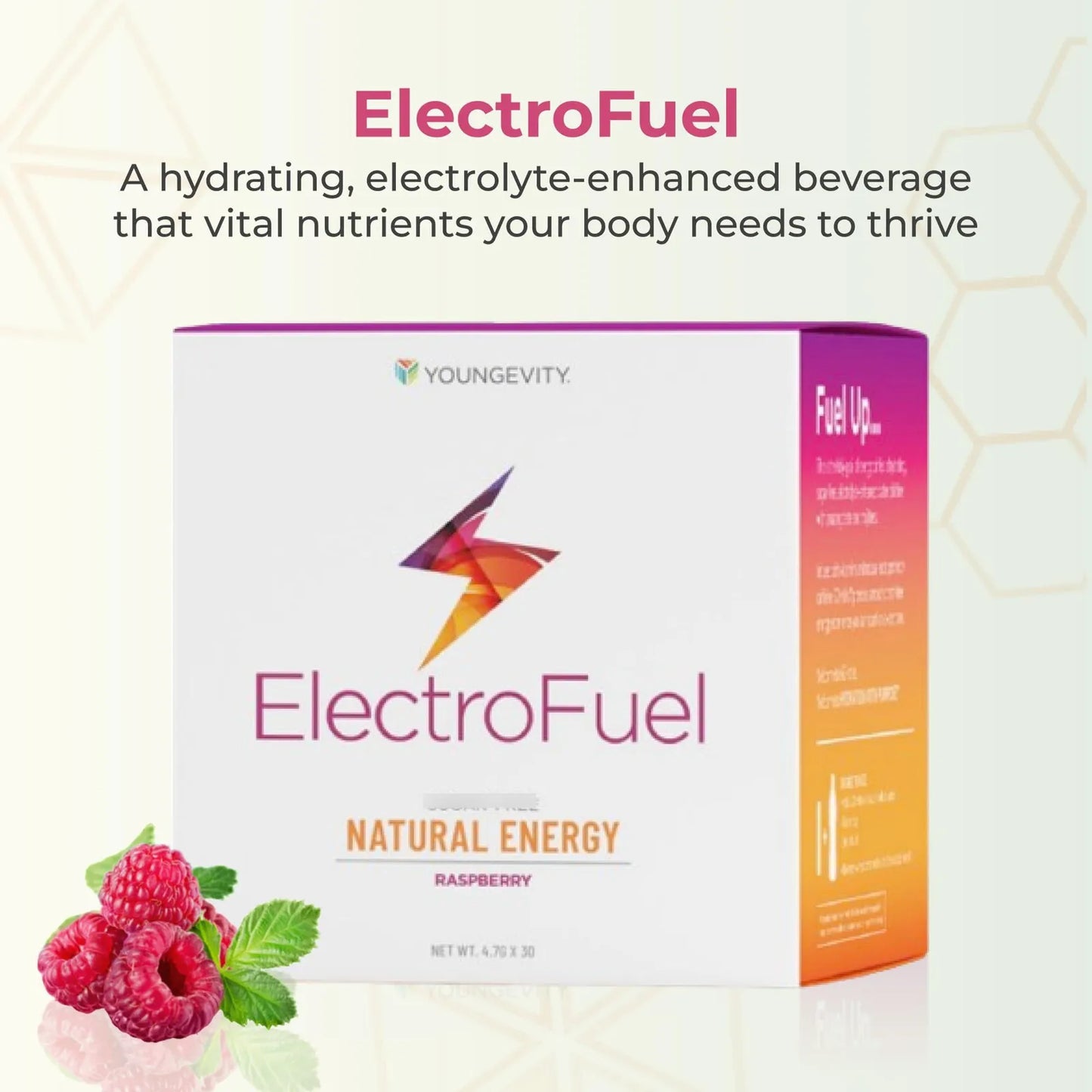 Bebida Energética Natural ElectroFuel Polvo Frambuesa Energía E Hidratación 30 Porciones