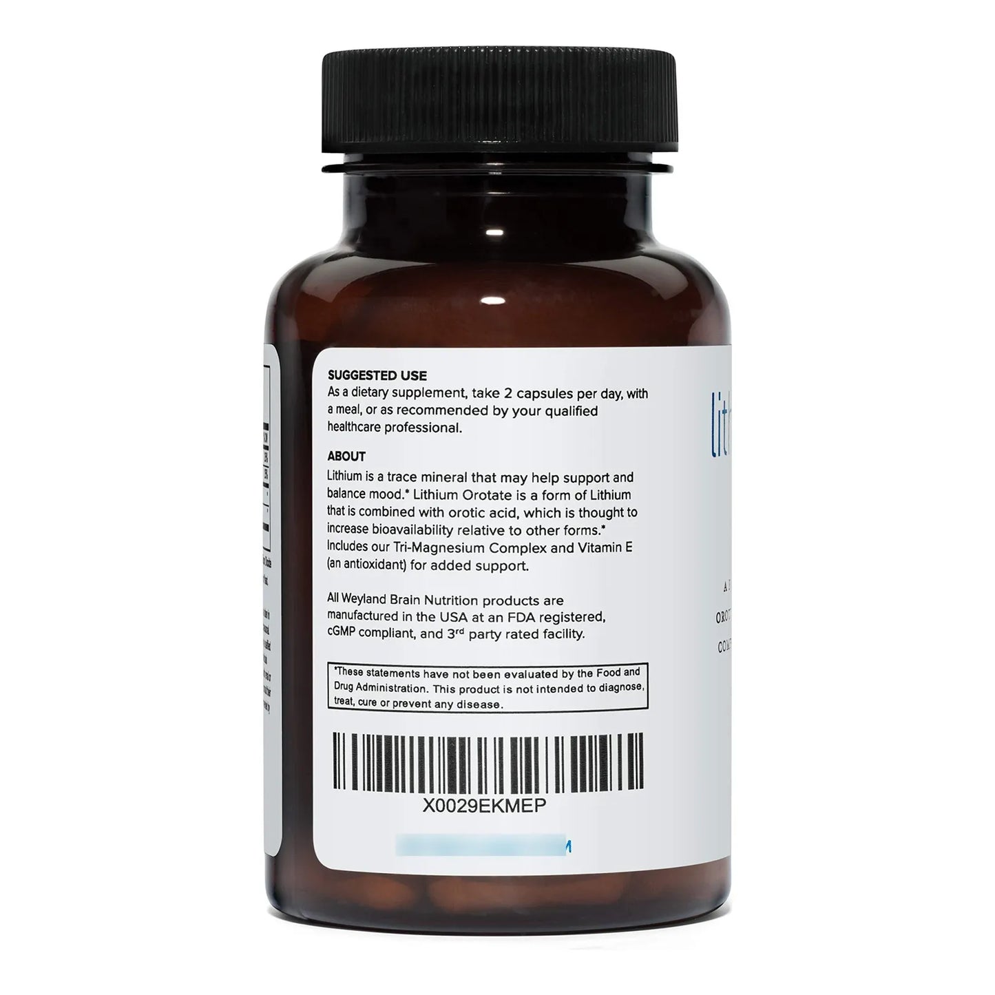 Orotato De Litio 5 Mg Treonato Magnesio 300 Mg Taurina Apoyo Animo Cognicion 60 Caps