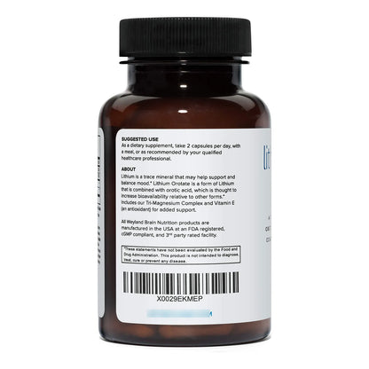 Orotato De Litio 5 Mg Treonato Magnesio 300 Mg Taurina Apoyo Animo Cognicion 60 Caps