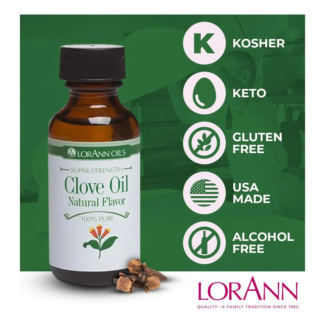 Aceite Esencial De Hoja De Clavo LorAnn 120ml Sabor Natural Premium