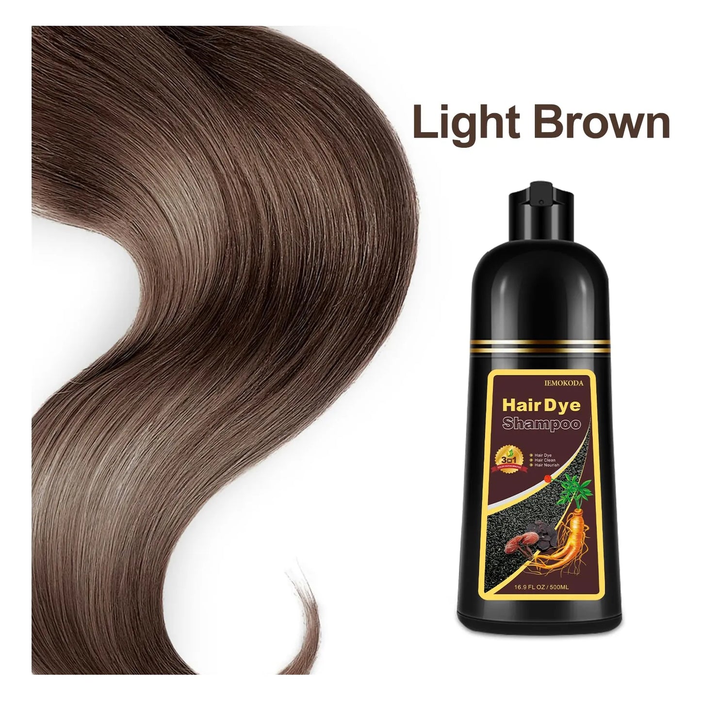 Champu Tinte Cabello Castano Claro 3 En 1 Limpia Tine Y Cuida 169 Onzas