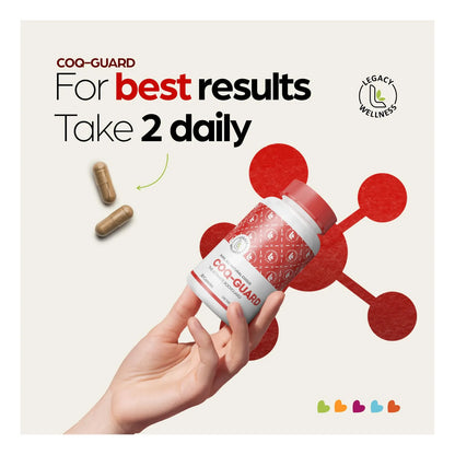 Legacy Wellness CoQ10 200 Mg Suplemento Natural Energía Corazón Antioxidante 30 Cápsulas