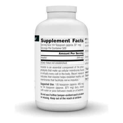 Inositol Puro En Polvo 453 Gramos Source Naturals Suplemento Dietético Para Bienestar Mental