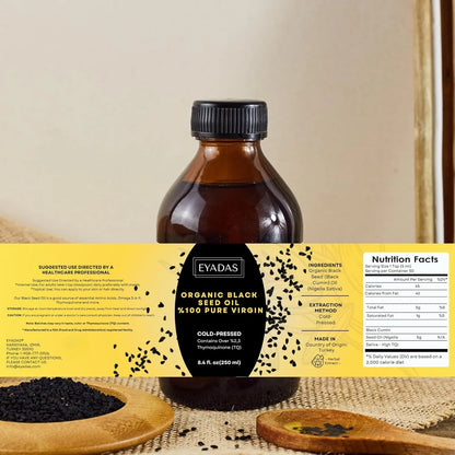 Aceite Organico De Semilla Negra 250 Ml Prensado En Frio Botella Vidrio Ambar