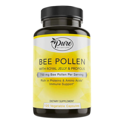 Suplemento De Polen De Abeja Con Propóleo Y Jalea Real 120 Cápsulas Veganas Para Sistema Inmunológico