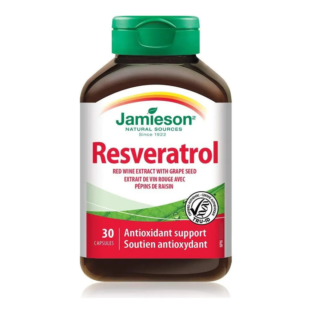 Resveratrol 30 Cápsulas Antioxidante Natural 500 Mg Para Salud Cardiovascular