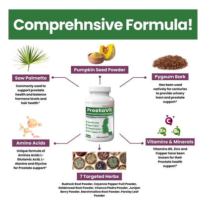 Prostavit Saw Palmetto Suplemento Salud Prostática Urinaria Y Capilar Para Hombres