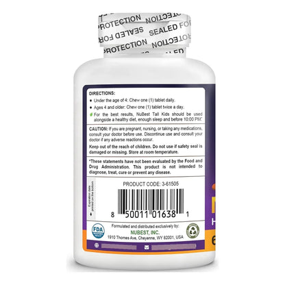 Vitaminas NuBest Niños Apoyo Inmunidad Fuerza Ósea 60 Tabletas Masticables