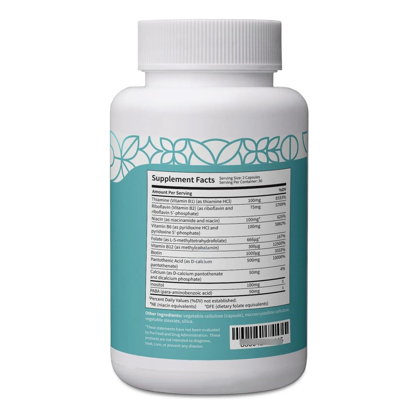 Complejo De Vitamina B Dosis Completa 60 Capsulas Apoyo Cognitivo Y Energia
