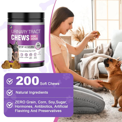 Masticables De Arándano Para Perros 200 Unidades Salud Urinaria Sabor Pollo