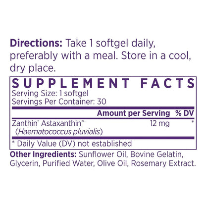 Astaxantina Extra Fuerte 12 Mg De Algas De Alaska Suplemento Antioxidante Premium