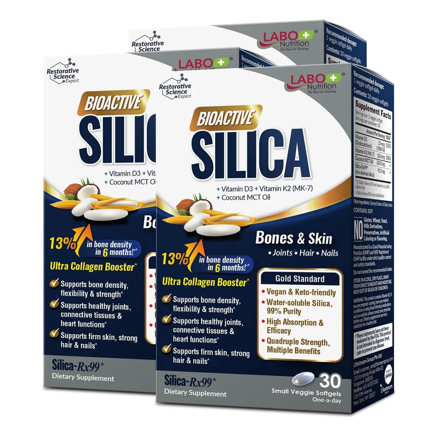 Sílice Bioactiva De Arroz 99% Pura 42 Mg De Silicio Por Dosis Labo Nutrition Suplemento Para Piel Cabello Uñas Y Huesos