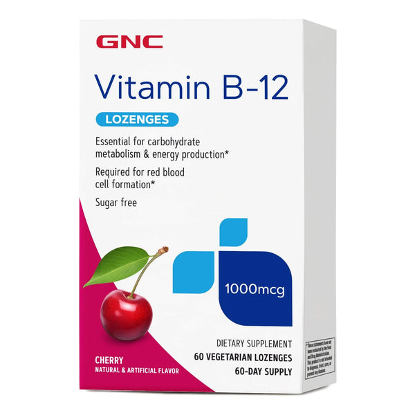 Vitamina B12 1000 Mcg Pastillas Sabor Cereza 60 Unidades Energía Y Salud