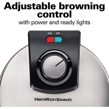 Maquina Para Hacer Gofres Belga Hamilton Beach Antiadherente Facil Limpieza