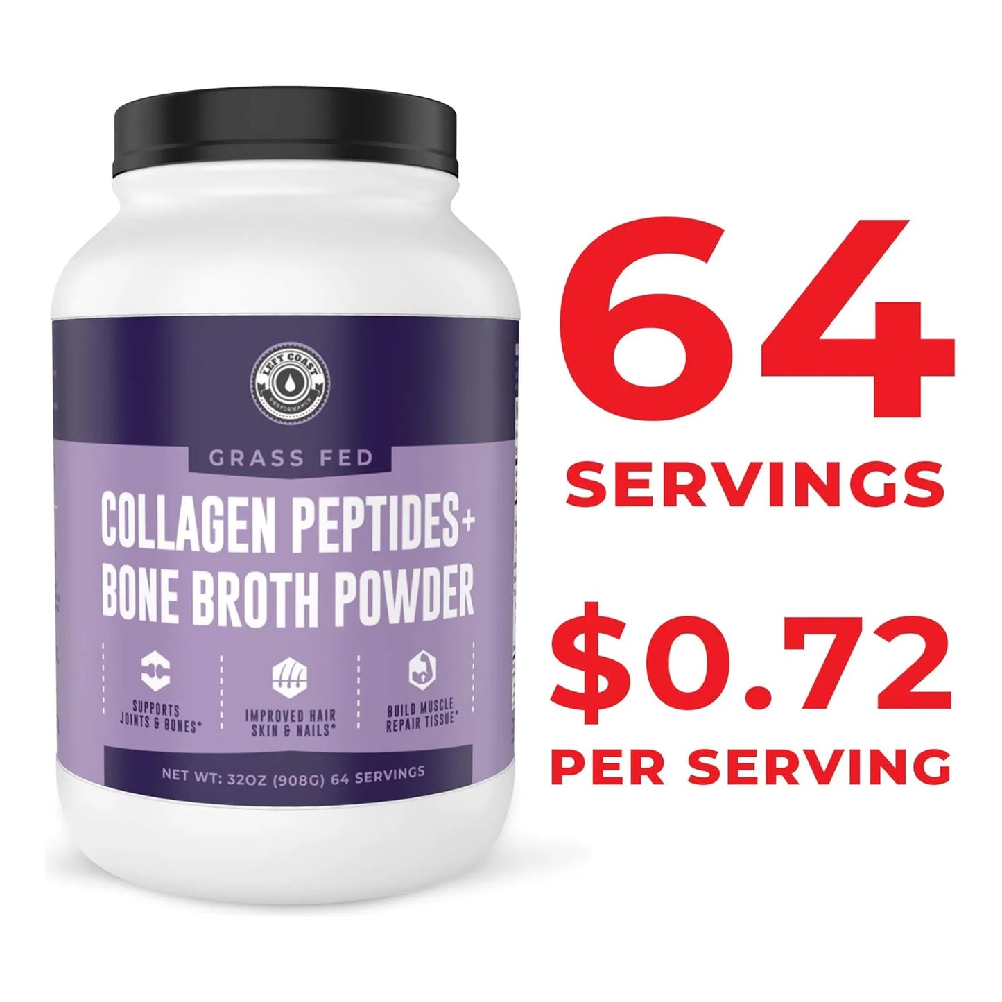Caldo De Hueso En Polvo Con Colágeno 907g Salud Articular Y Piel Radiante