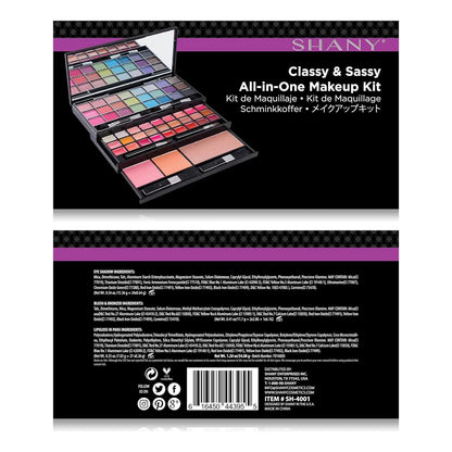 Kit Maquillaje Shany 45 Tonos Espejo Aplicadores Libre Crueldad