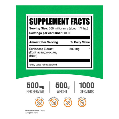 Extracto De Equinácea En Polvo 500 Mg Apoyo Inmunológico Vegano Sin Gluten