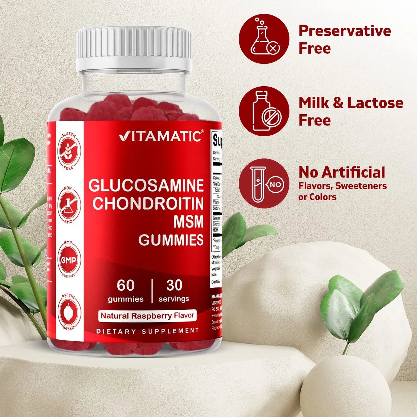 Gomitas Condroitina Glucosamina MSM Vitamina E Soporte Articular 60 Unidades