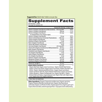 Multivitamínico Orgánico Mujeres 50+ 30 Tabletas Huesos Corazón USDA