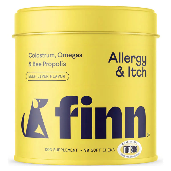 Finn Alergia Y Picazón Para Perros 90 Masticables Suaves Con Probióticos Y Propóleo