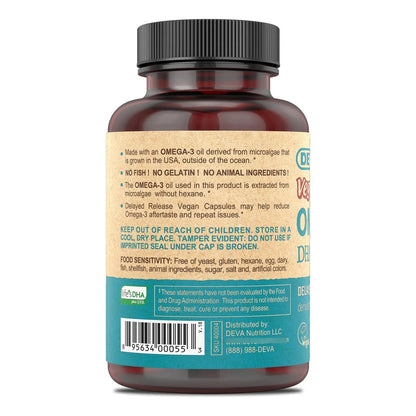 Omega3 Vegano DHA EPA De Microalgas Liberación Retardada 90 Cápsulas