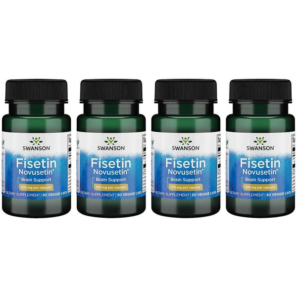 Fisetina 100 Mg 30 Capsulas Vegetales Paquete De 4 Antioxidante Natural