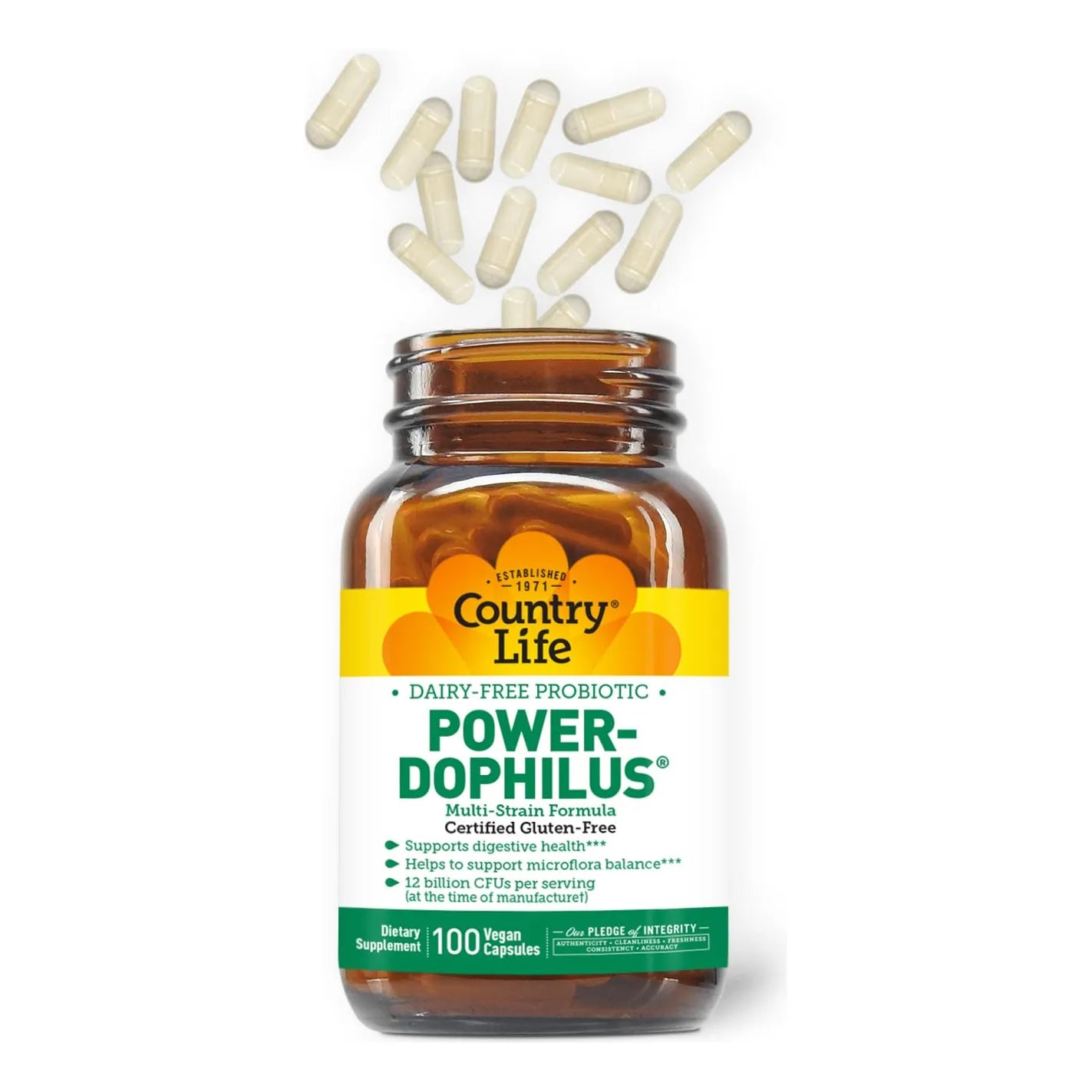 Power Dophilus Probiótico Multicepa 12 Mil Millones Ufc 100 Cápsulas Veganas