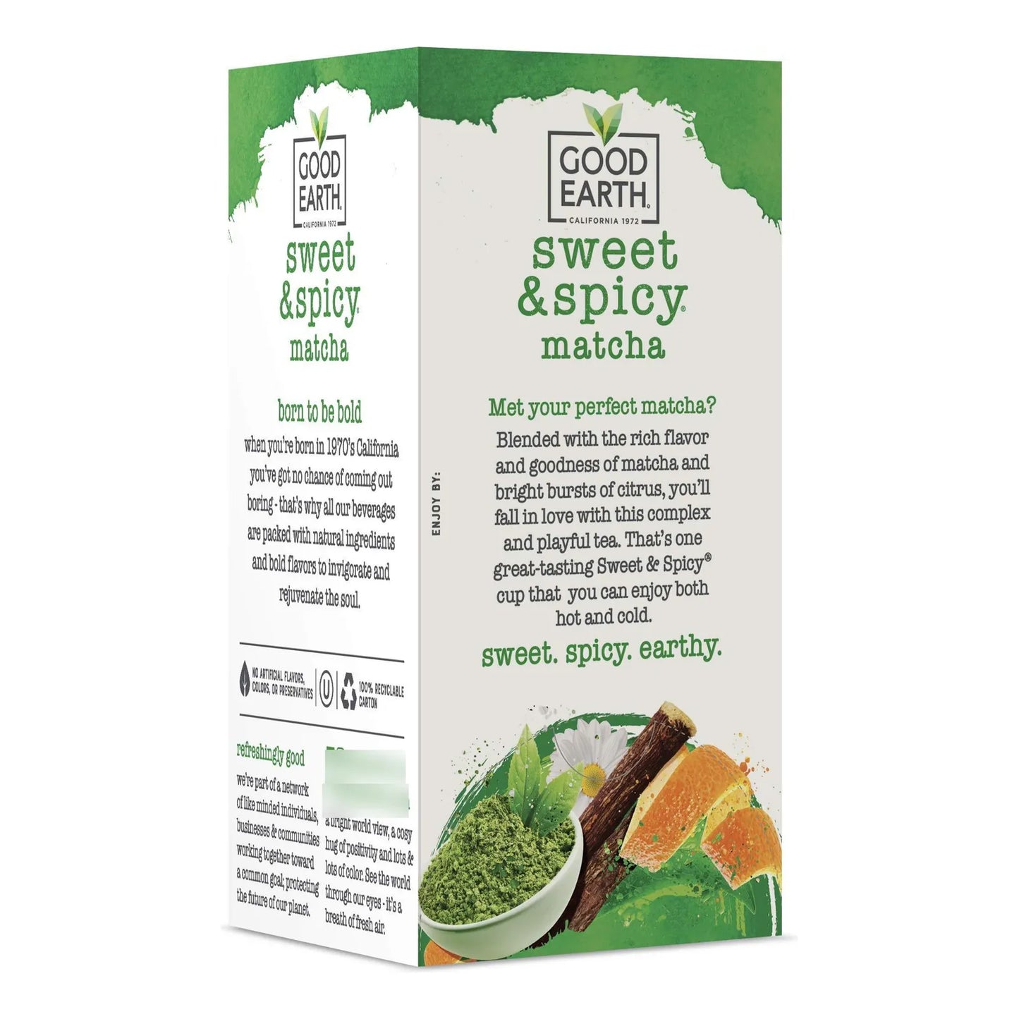 Té Verde Matcha Maker En Bolsitas 18 Unidades Sabor Canela Y Naranja