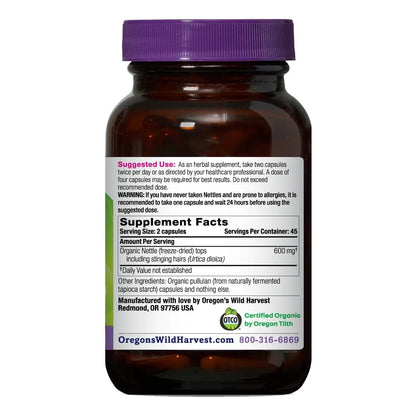 Capsulas De Ortiga Organica 600 Mg 90 Unidades Alivio Natural Para Alergias