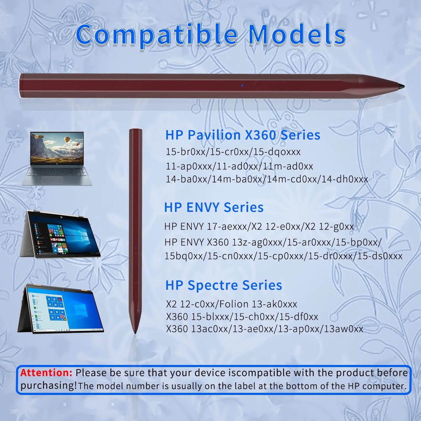 Lápiz Óptico Recargable MPP 2.0 Para HP Envy X360 Pavilion X360 Spectre X2