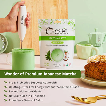 Matcha Latte En Polvo Orgánico Base Cremosa De Coco Antioxidantes Y Probióticos