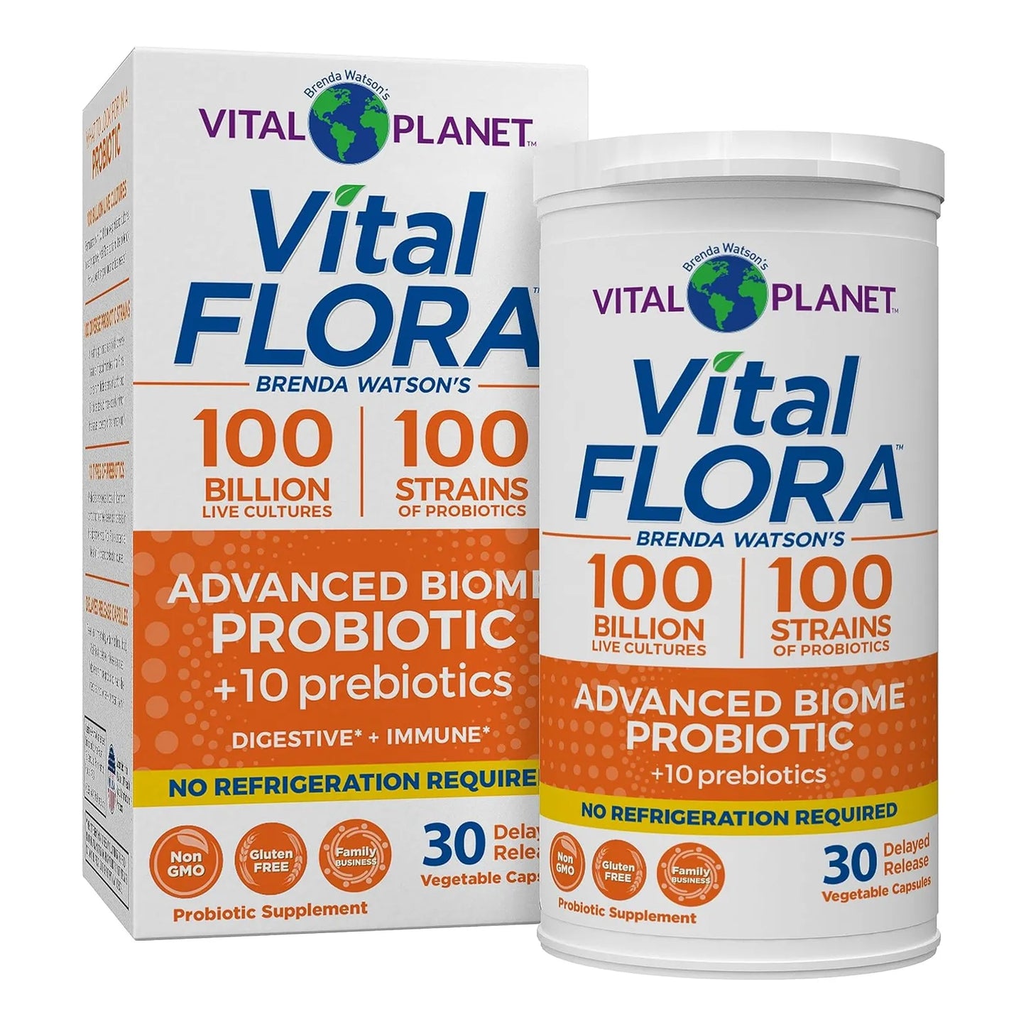 Probiótico Avanzado Vital Flora 100 Mil Millones UFC 100 Cepas Con Prebióticos Soporte Inmunológico Y Digestivo