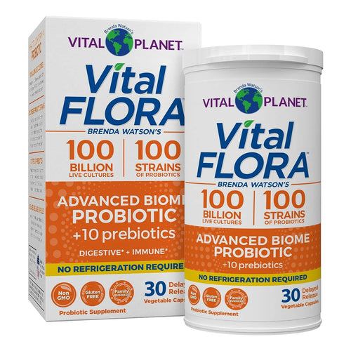 Probiótico Avanzado Vital Flora 100 Mil Millones UFC 100 Cepas Con Prebióticos Soporte Inmunológico Y Digestivo