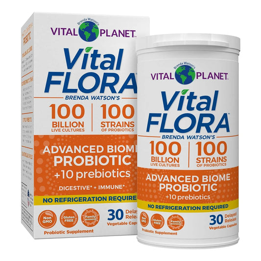 Probiótico Avanzado Vital Flora 100 Mil Millones UFC 100 Cepas Con Prebióticos Soporte Inmunológico Y Digestivo