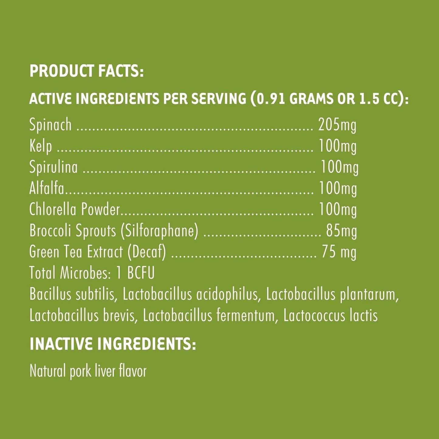 Polvo De Verduras Para Perros Con Brotes De Brócoli Espirulina Suplemento Nutritivo