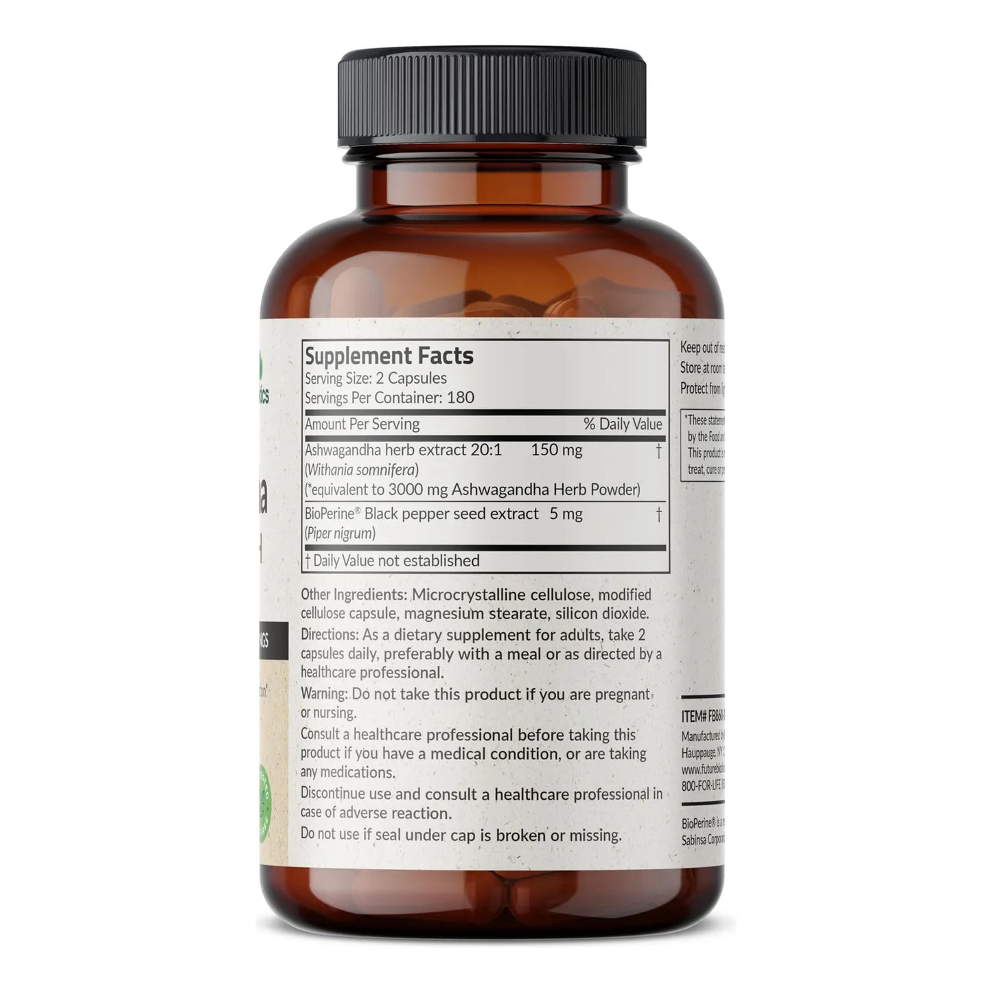 Ashwagandha Extra Fuerte Soporte Estrés Estado Ánimo 360 Cápsulas Vegetarianas Con BioPerine