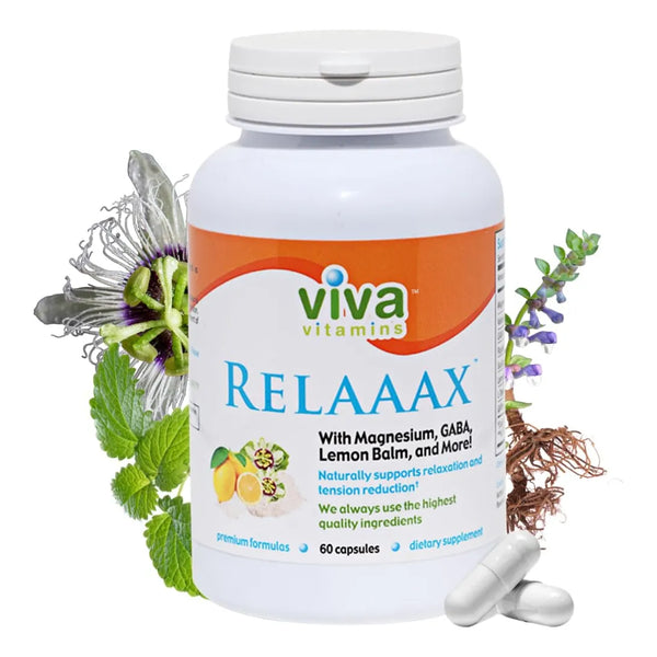 Relaaax Con Magnesio GABA L Teanina Balsamo De Limon 60 Capsulas Relajacion Y Sueño